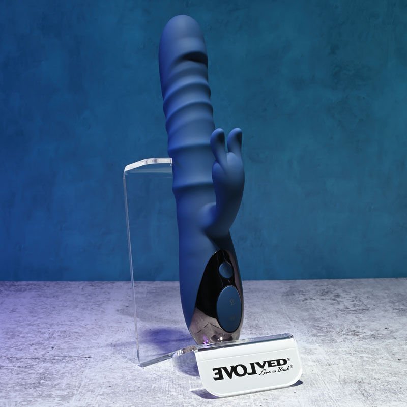 Evolved - the ringer - thrusting rabbit vibrator - Product second side view  | Flirtybay